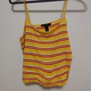 Yellow red blue and white stripe tank top